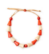 Milos Tagua Necklace |Poppy Coral & Ivory