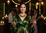 Handmade fair trade green tagua necklace, eco-friendly jewelry from Ecuador