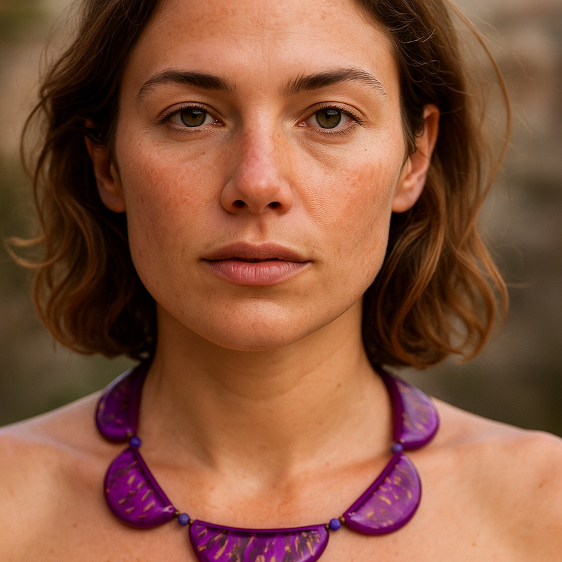 Georgia Tagua Necklace, Purple| Handmade & Ethical