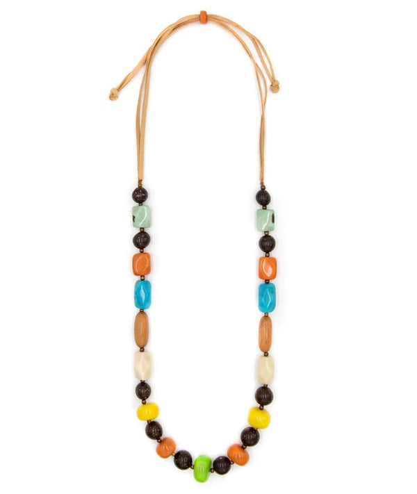 Dora Tagua Nut Necklace| Handmade Multicolor Eco Jewelry