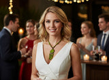 Handmade fair trade tagua necklace and earrings set, eco-friendly jewelry from Ecuador