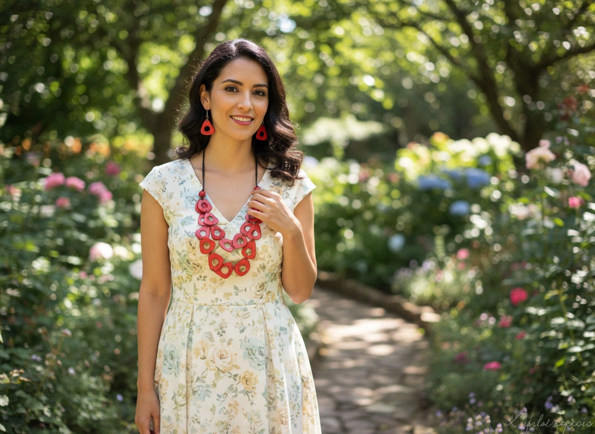 Tagua Fair Trade Necklace and earrings set