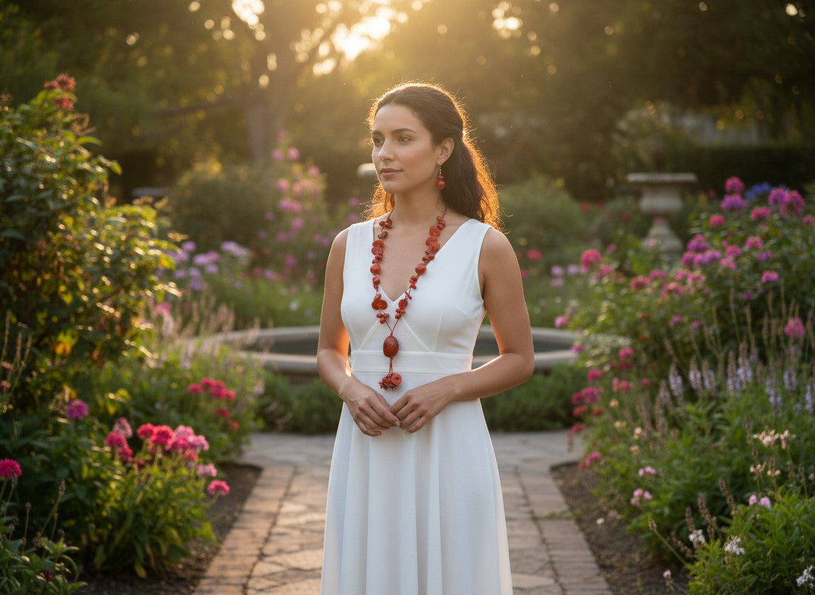 Tagua Fair Trade Necklace and earrings set