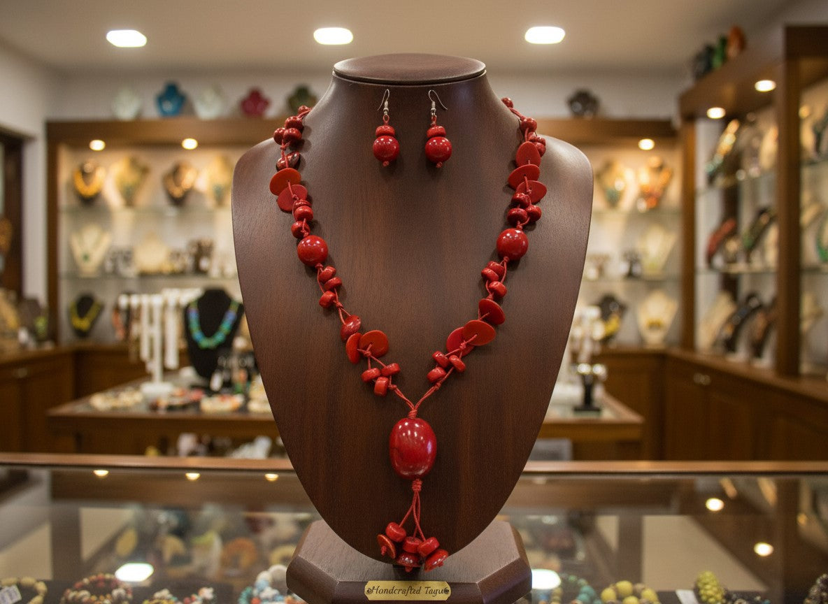 Tagua Fair Trade Necklace and earrings set