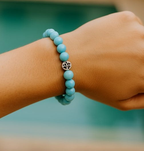 Turquoise Natural Stone Bracelet | Elastic Charm Jewelry