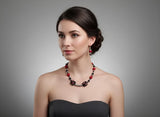 Handmade Glass & Natural Stone Necklace and Earring Set