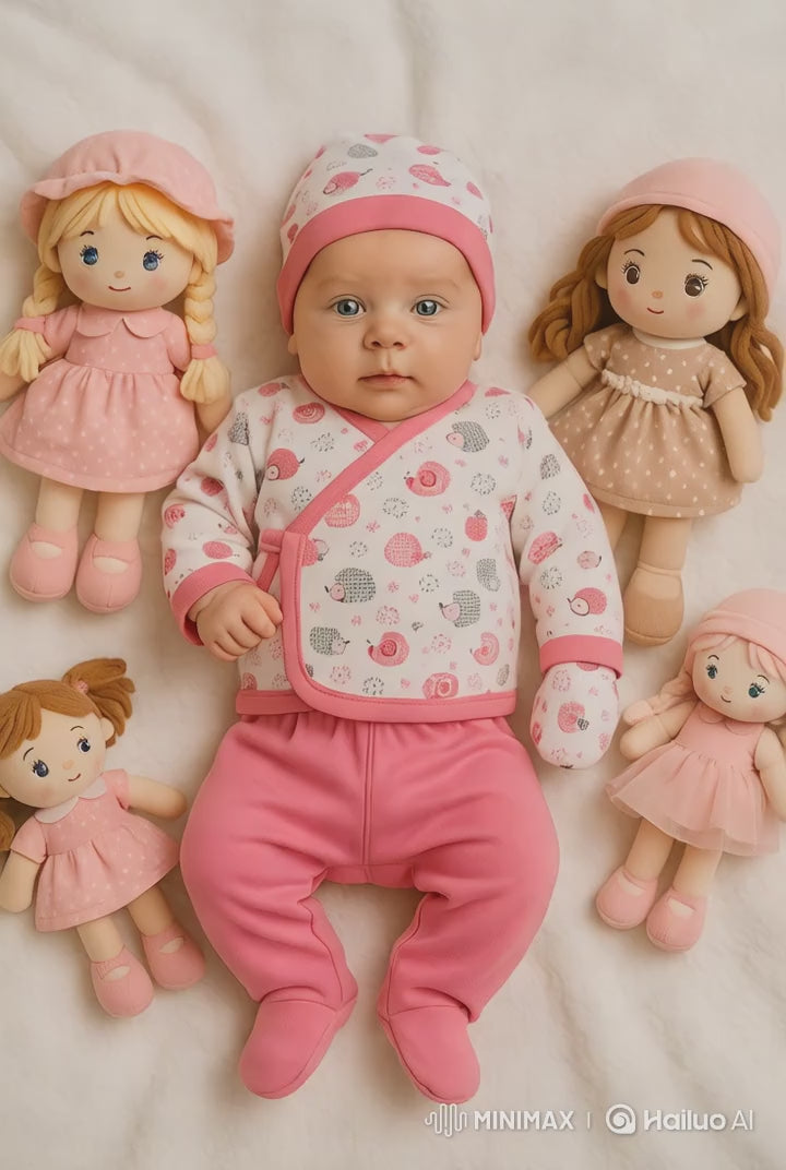 5-piece newborn baby outfit with elephant design – 100% cotton – 0–3 months – made in Turkey

