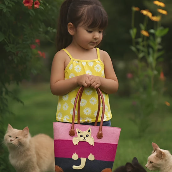 Playful Small Cat Basket