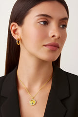 Sterling Silver Gold Vermeil Zircon Blue Opal Evil Eye