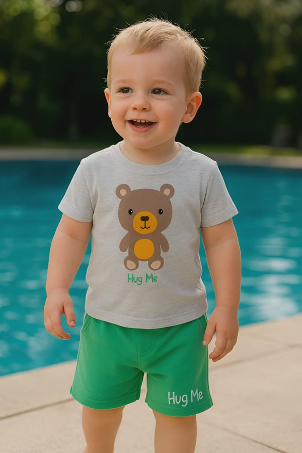 Boys cotton top and shorts set – durable toddler outfit ages 1.5 to 5 years – made in Turkey – boys summer clothes

