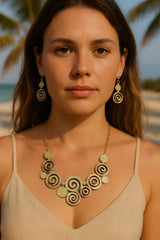 Stylish Zinc Alloy Necklace & Earrings Set