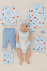 8-piece bear design baby clothing set for newborns – cotton 0–3 months

