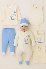 Rabbit scooter design – 8-piece newborn baby clothing set made of organic cotton

