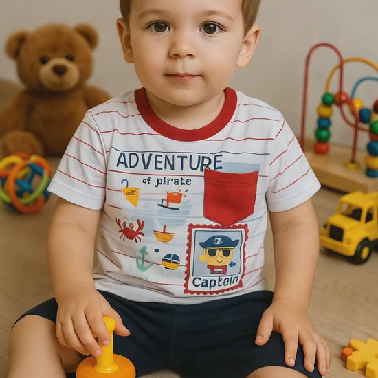Boys Cotton Top & Shorts Set Durable Playwear

