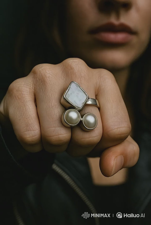 Sterling Silver Pearl Ring| Handmade Mother of Pearl Ring