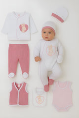 Cotton 8-piece baby clothing set with bear design – newborn gift set 0–3 months

