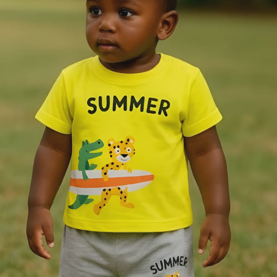 Boys Cotton Top & Shorts Set – Summer Outfit