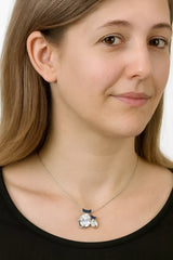 Sterling Silver Cat Necklace| 925 Zircon Charm Pendant