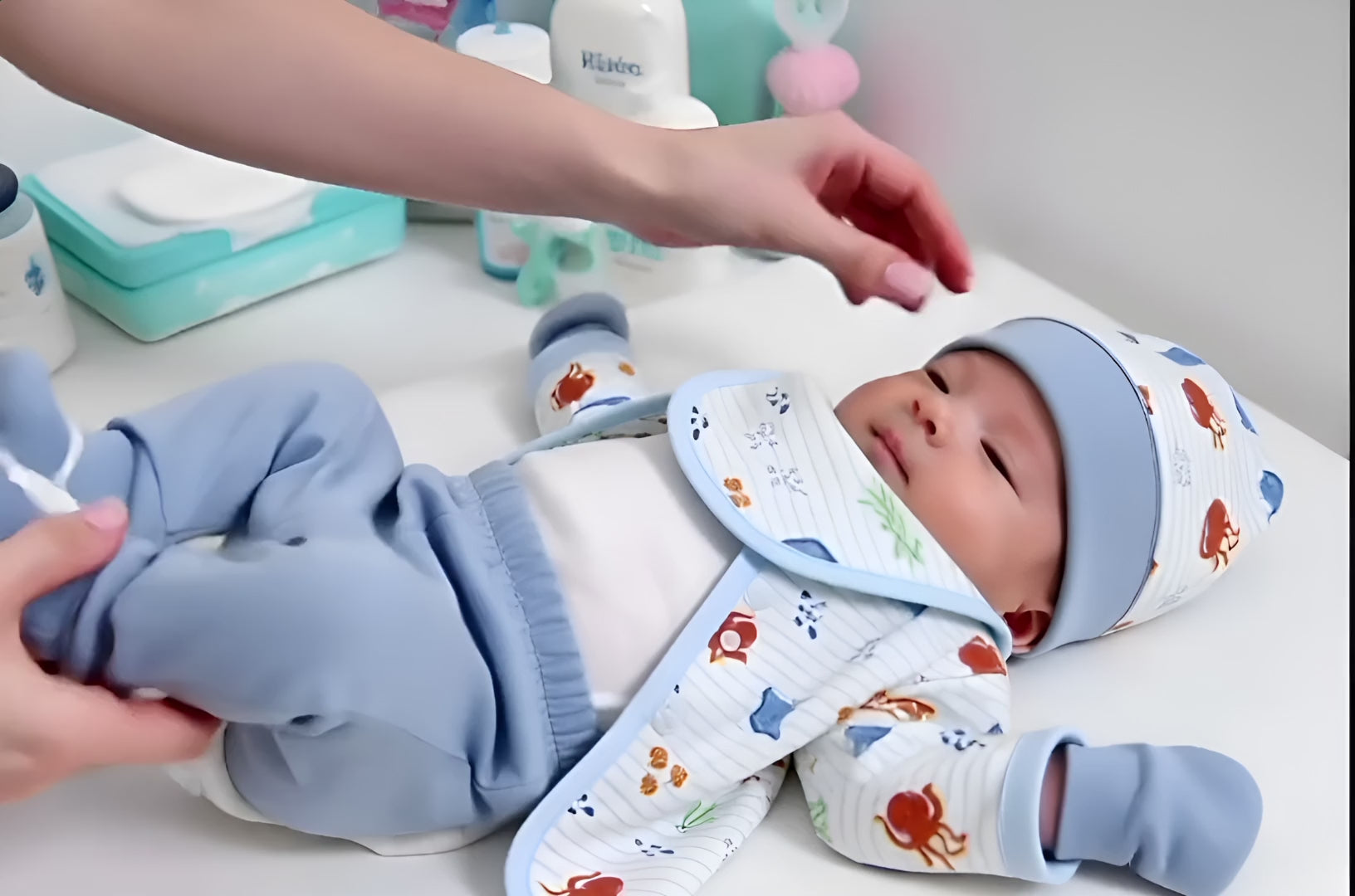 8-Piece Baby Sea Outfit Set – 100% Cotton