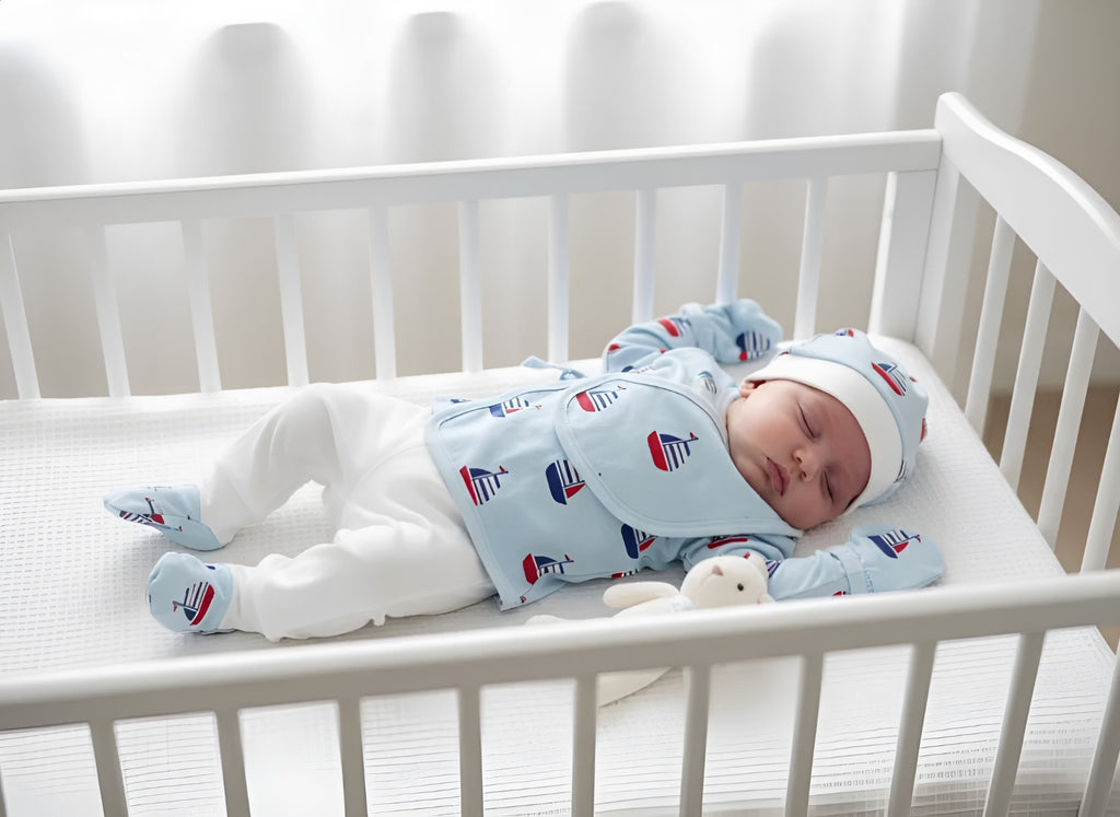 5-Piece Newborn Baby Set  Cotton Boat Print Outfit