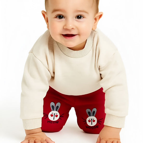 Kids Cotton Pants with Rabbit Print