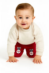 Kids Cotton Pants with Rabbit Print
