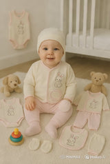 8-piece newborn baby clothing set – vibrant cotton outfit for 0–3 months – made in Turkey

