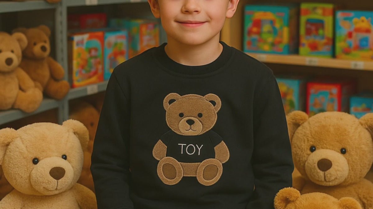 Boys Bear Sweatshirt 100% Cotton Pullover

