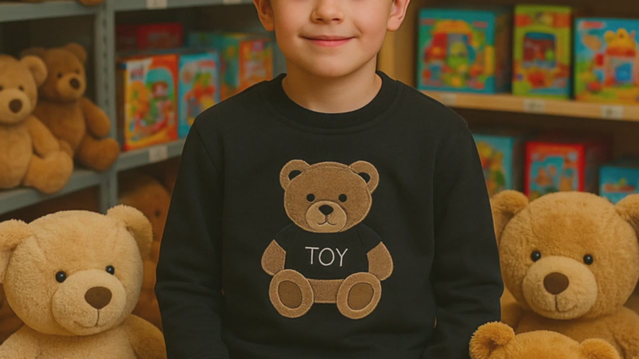 Boys Bear Sweatshirt 100% Cotton Pullover

