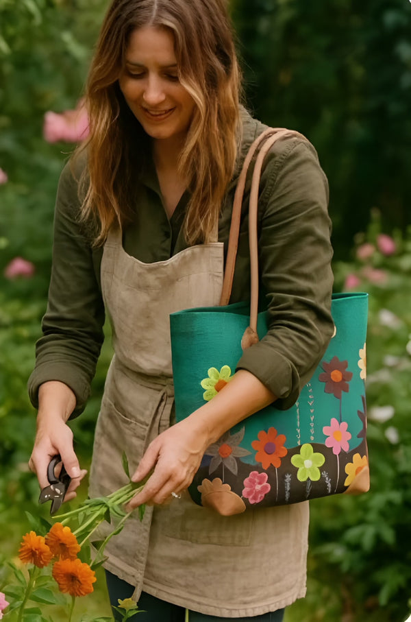 Medium Fair Trade Madagascar Basket – Handcrafted Floral Design