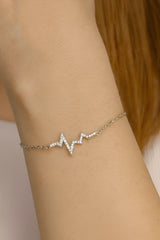 925 Sterling Silver Heartbeat Bracelet