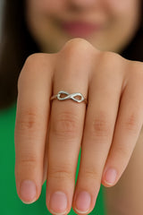 Sterling Silver Adjustable Ring with infinity design