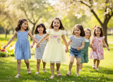 Sunny Day Girls Cotton Dress in yellow