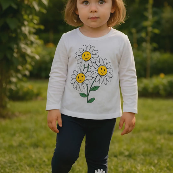 Girls top and pants set for toddlers – cotton elastane  – made in Turkey

