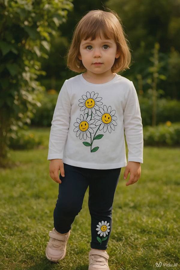 Girls top and pants set for toddlers – cotton elastane – 1.5 to 5 years – made in Turkey

