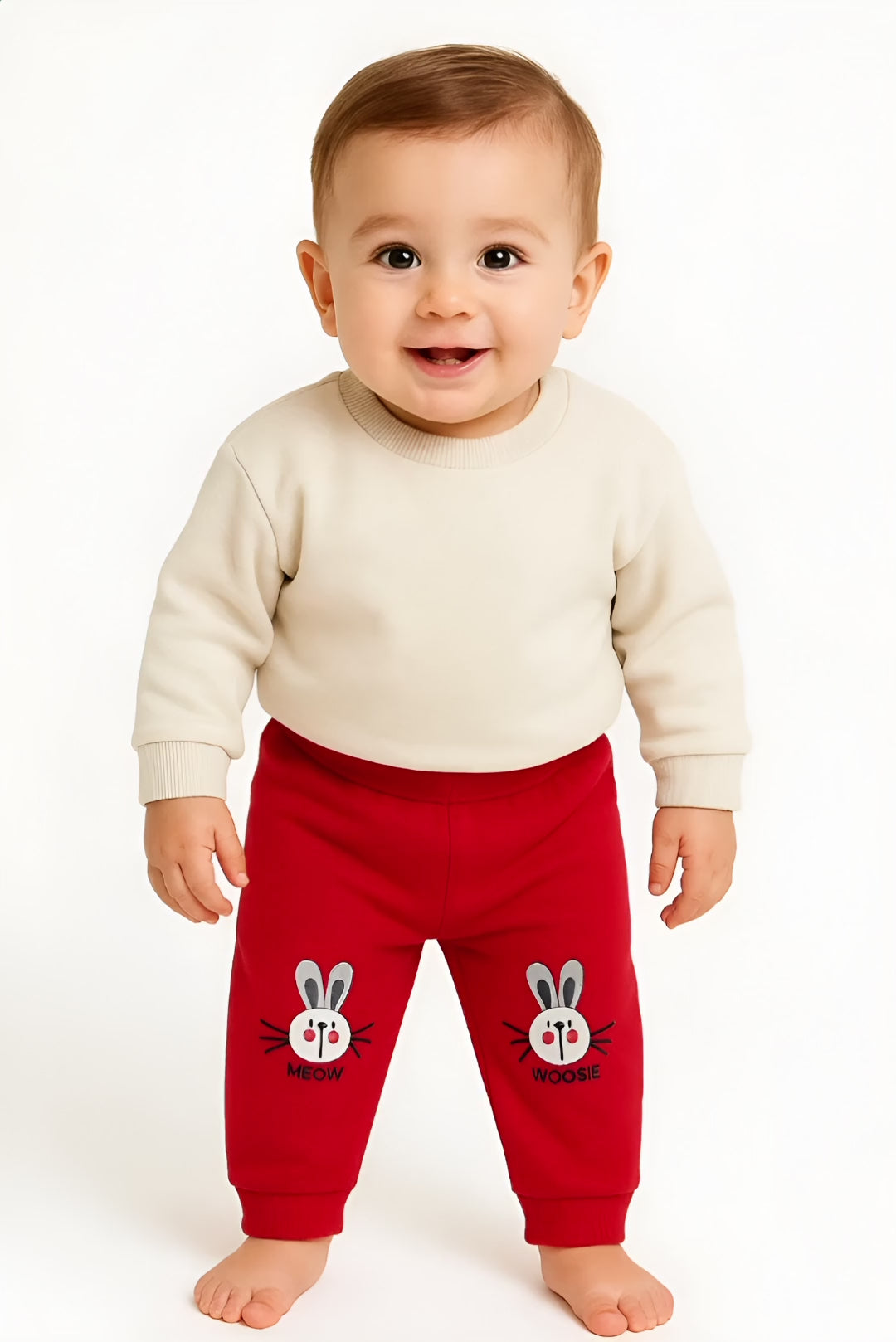 Kids Cotton Pants with Rabbit Print