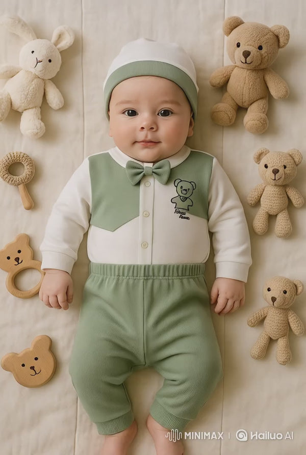 5-piece 100% cotton newborn baby clothing set – 0 to 3 months – Made in Turkey

