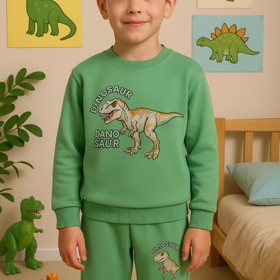 Boys Dinosaur Top & Pants Set Cotton Stretch Outfit