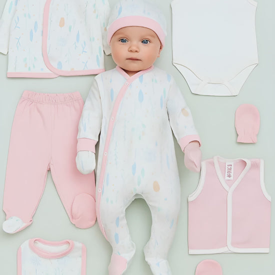 Newborn 8-Piece Clothing Set – 100% Cotton 0-3 months

