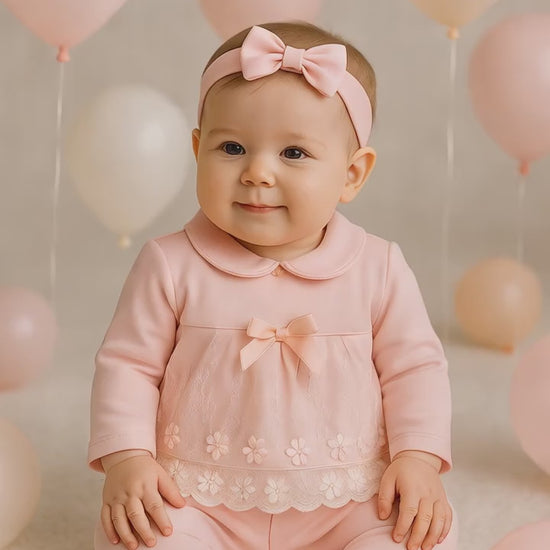 3-Piece Baby Girl Outfit – Soft Cotton Set

