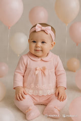 3-piece baby girl outfit set – cotton baby clothes – 1 to 6 months – made in Turkey

