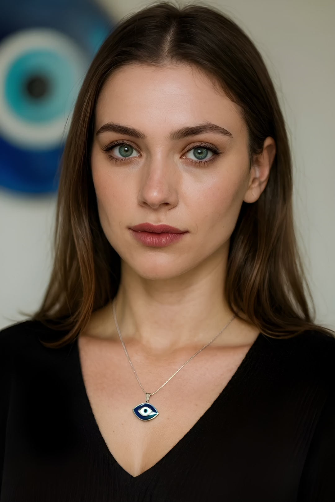 925 Sterling Silver Blue evil eye pendant