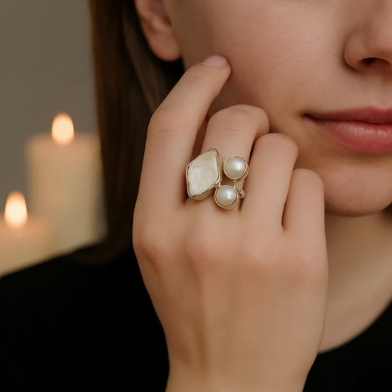 Sterling Silver Pearl Ring