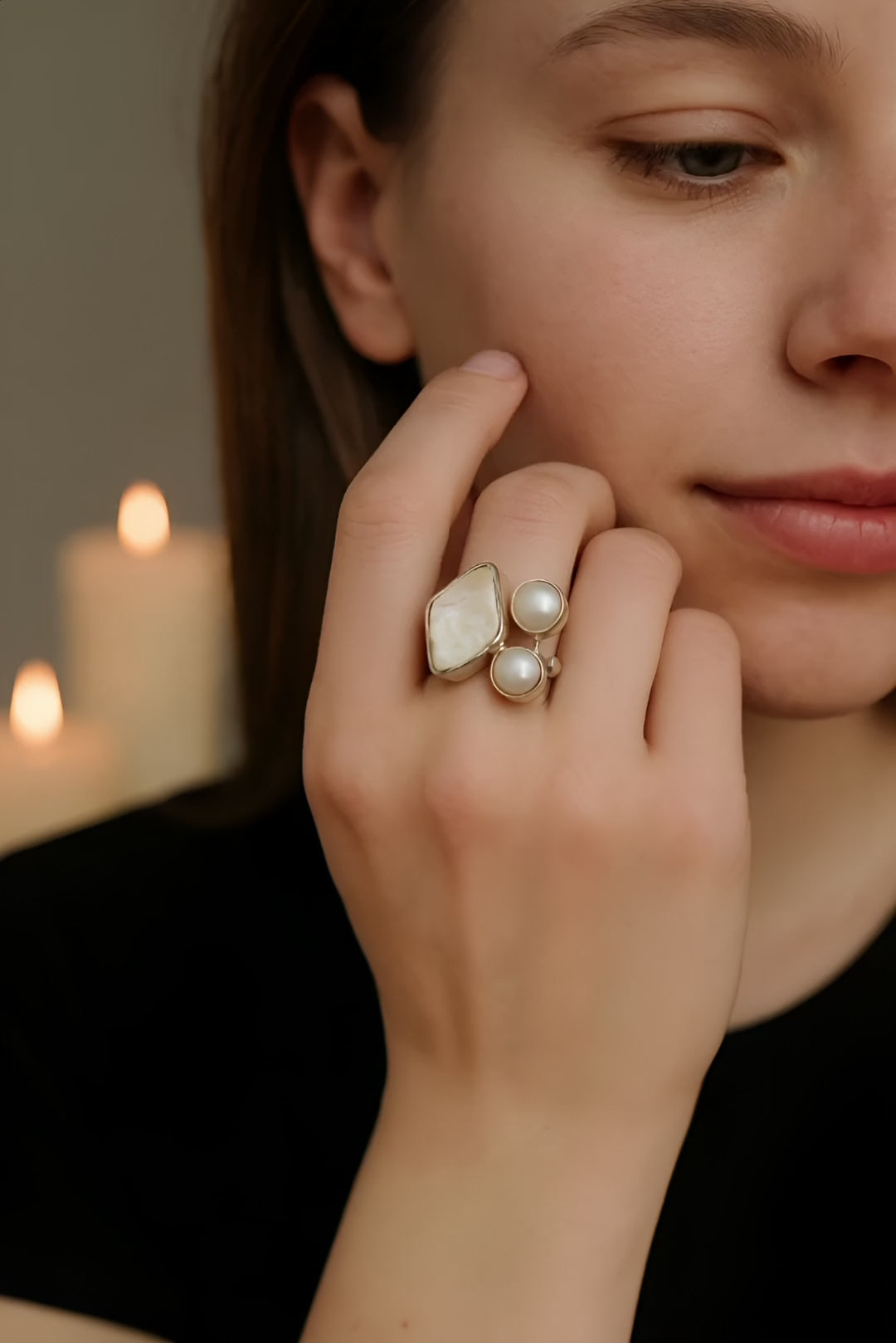 Sterling Silver Pearl Ring