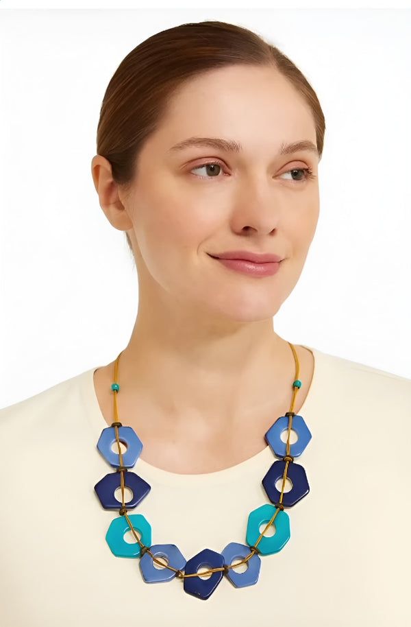 Aruba Tagua Necklace, Blue | Eco-Friendly & Handmade