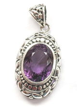 sterling silver pendant with amethyst stone